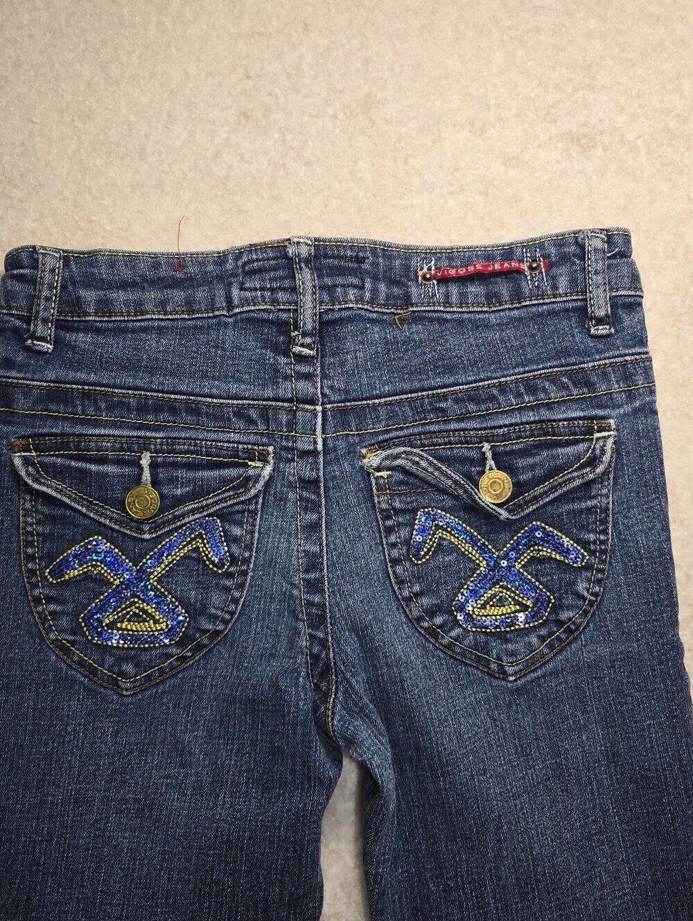 Vigoss Bootcut Low-rise Mid Wash Blingy Girls Jeans Size 12 - Picture 4 of 12